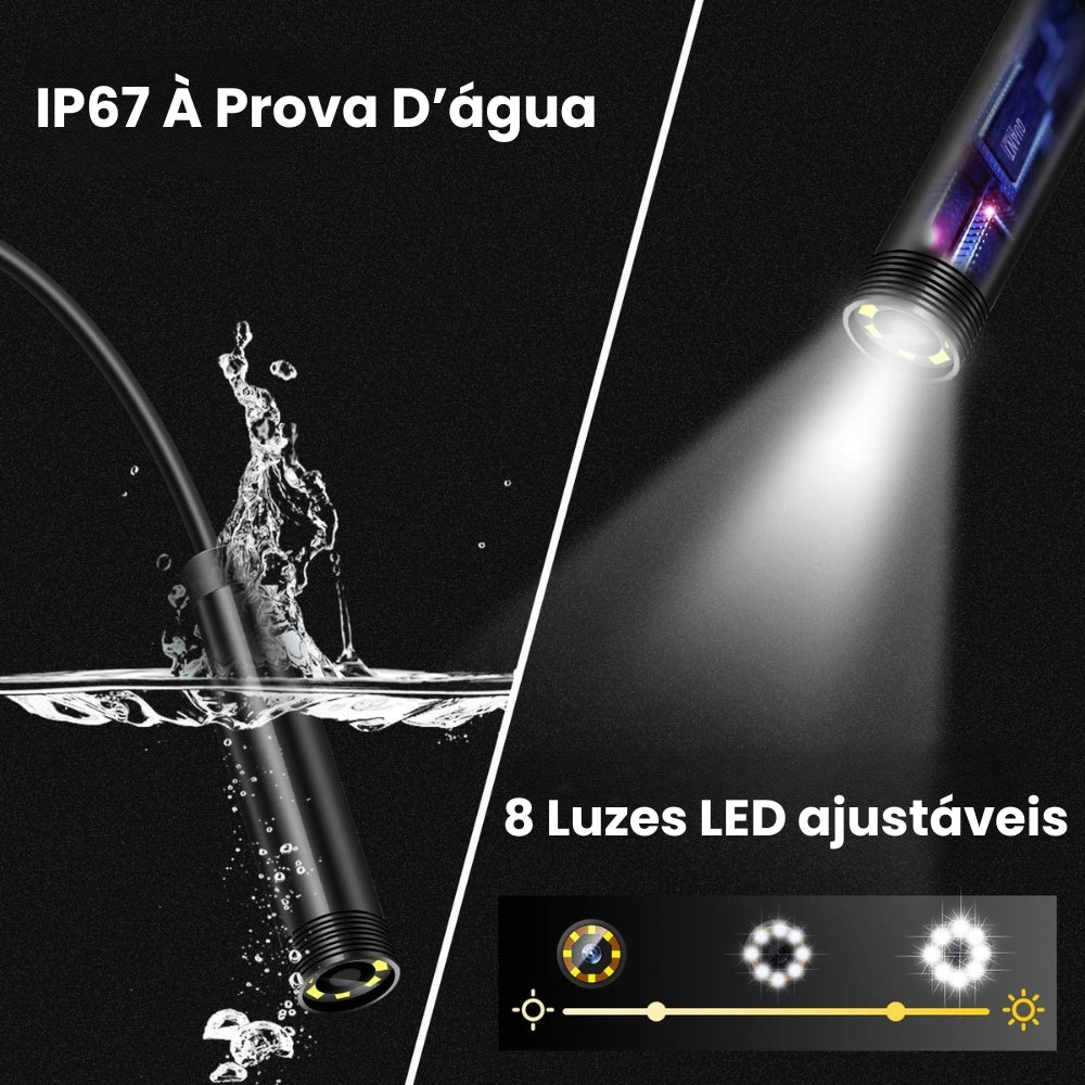Câmera Endoscópica com Tela 4.3 1080p Led