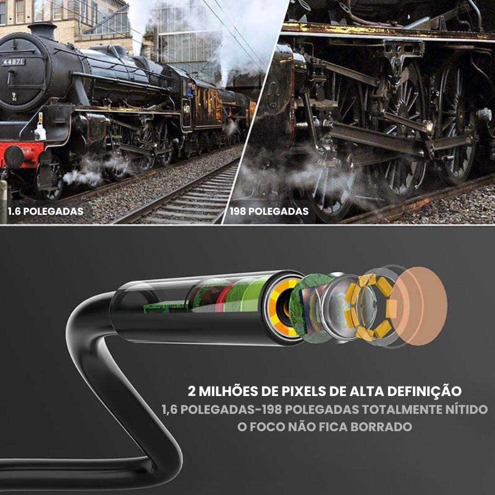 Boroscópio Industrial com Câmera Sonda HD 4.3" LCD