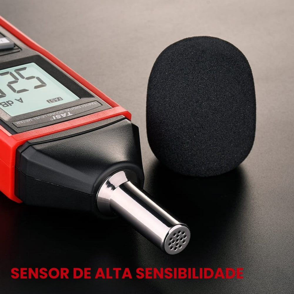 Decibelímetro Digital Medidor Monitor de Som Ruído 30-130dB Tasi TA8151