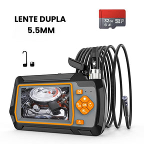 Boroscópio Industrial com Tela LCD 4.3" IPS 2.0MP 1080P HD Lente com LED 32GB TF