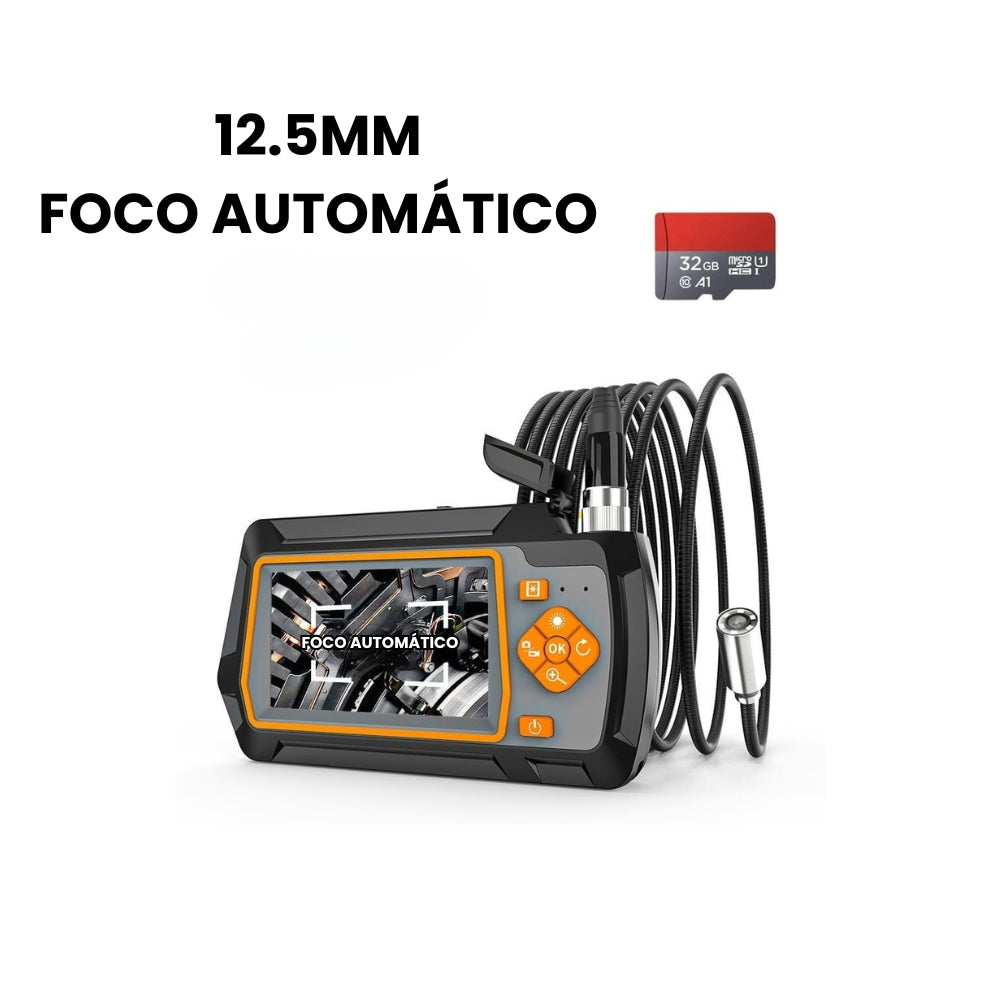 Boroscópio Industrial com Tela LCD 4.3" IPS 2.0MP 1080P HD Lente com LED 32GB TF