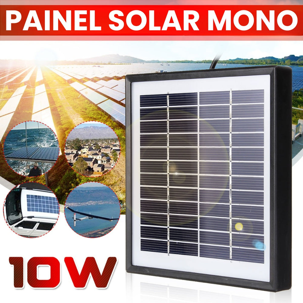 Placa Solar Fotovoltaica Portátil 12V 10W