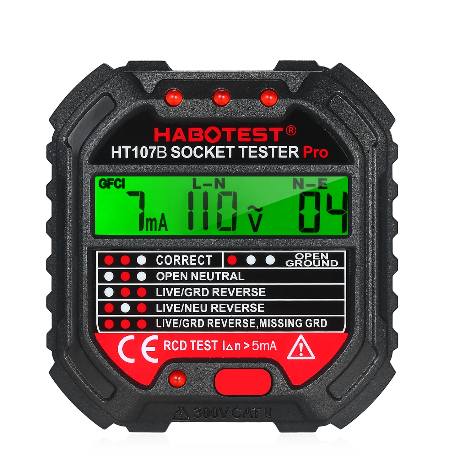Verificador de Tensão Elétrica Testador de Tomada Com Display 90-250v Habotest